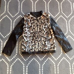 Donna Salyers Furs - Luxury Leopard Print Bomber Jacket - Women’s SIZE SMALL